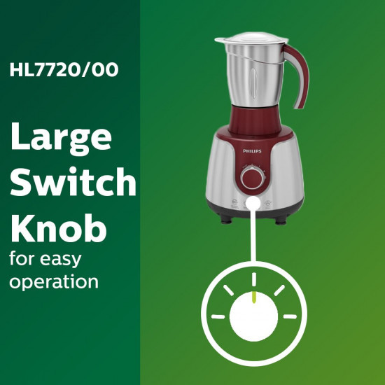 Philips HL 7720 750-Watt Mixer Grinder with 3 Jars Multicolour