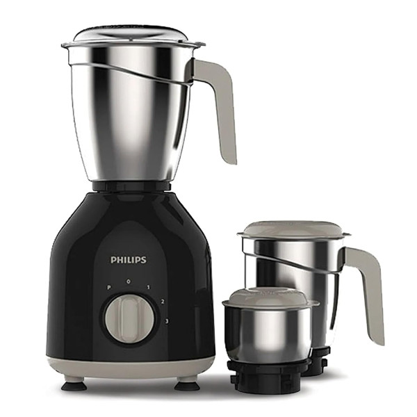 Image of Philips HL7756 Mixer Grinder 750 watt with 3 Stainless Steel Jars | 25 mins Continuous Grinding | Mixer Grinder for Kitchen with 3 Speed Control &amp; Pulse Function (Black)
