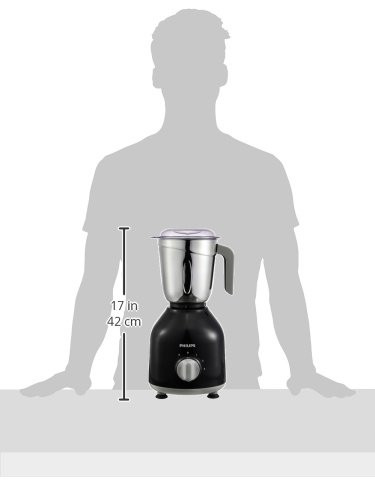 Philips HL7756 Mixer Grinder 750 watt with 3 Stainless Steel Jars 25 mins Continuous Grinding Mixer Grinder for Kitchen with 3 Speed Control Pulse Function Black