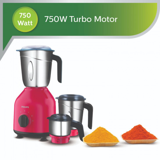 PHILIPS HL775602 750W Mixer Grinder Red