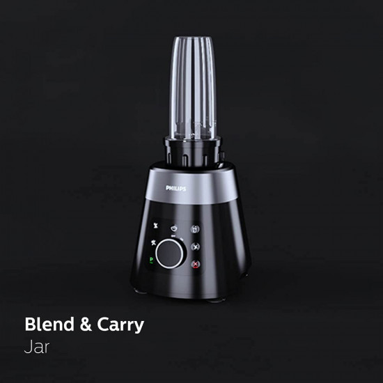 PHILIPS HL777700 Mixer Grinder 750W 4 Jars Smart One-Touch Mode 50 Reduction in sound power Digital Interface Intelli-speed Technology for Pre-Set cooking Soft Sound Technology Metallic Silver and Bold Black Large