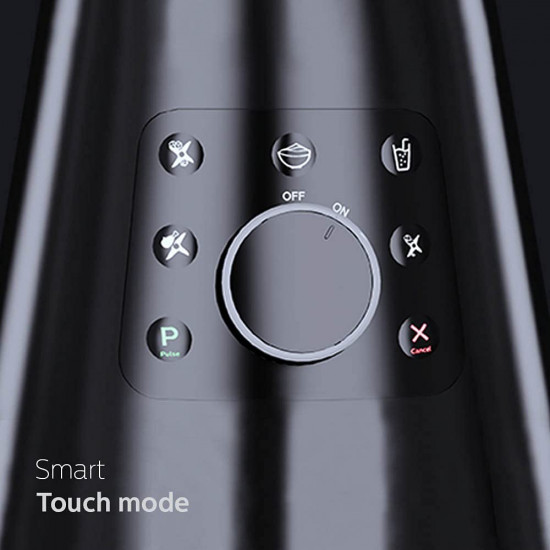 PHILIPS HL777700 Mixer Grinder 750W 4 Jars Smart One-Touch Mode 50 Reduction in sound power Digital Interface Intelli-speed Technology for Pre-Set cooking Soft Sound Technology Metallic Silver and Bold Black Large