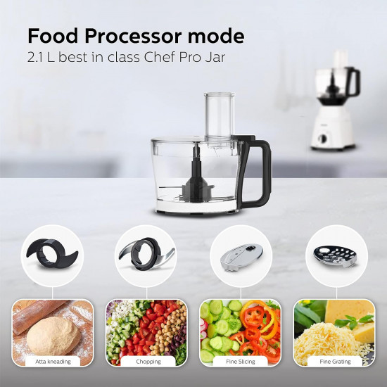 PHILIPS Mixer Grinder 750 Watt 3 in 1 Mixer Grinder Juicer Food Processor 4 Jar HL776300