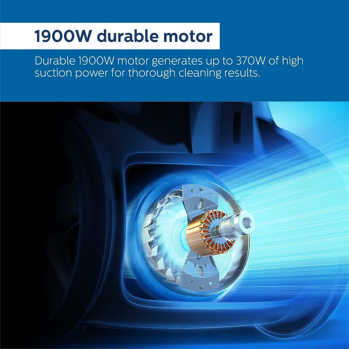 Philips PowerPro FC935201-Compact Bagless Vacuum Cleaner for Home 1900Watts for Powerful Suction Compact and Lightweight PowerCyclone 5 Technology and MultiClean Nozzle 2 Years Warranty