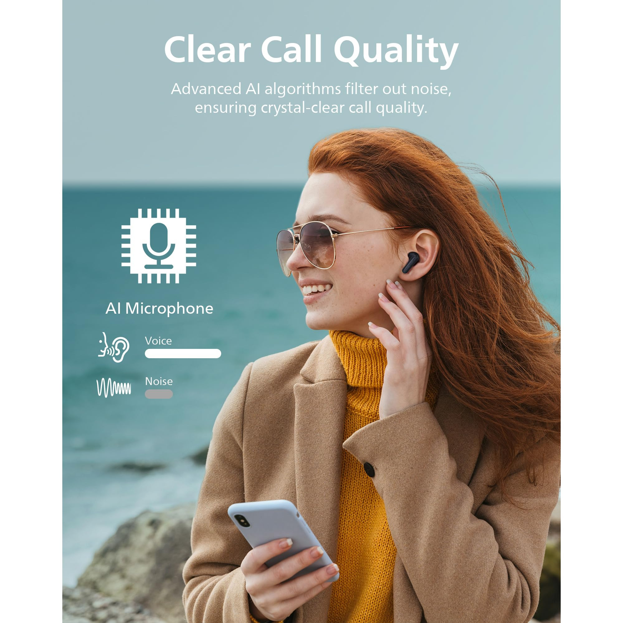 PHILIPS TAT1108BK00 True Wireless Earbuds in-Ear v53 Earphones with Mic 15H Play Time Shank Shape IPX4 Touch Controls Charging Case for iPhoneiPad Black