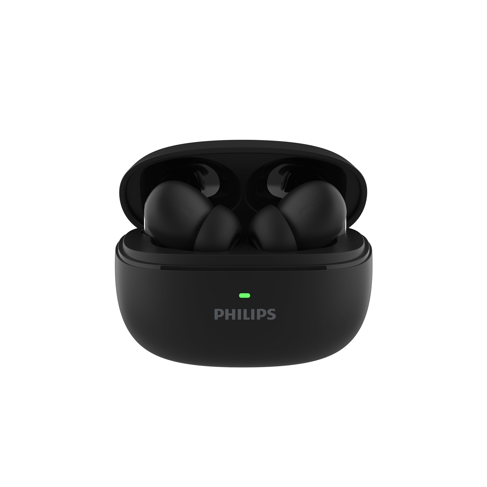 PHILIPS TAT1150BK94 Premium Wireless Earbuds with ANC Quad Mic ENC Up to 55 Hr Playtime13mm Neodymium DriversMultipoint ergonomically DesignedIPX5 Water ResistanceFast Charging Deep Black