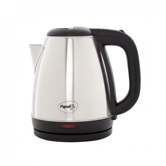 Pigeon by Stovekraft Amaze Plus Electric Kettle 14289 with Stainless Steel Body 15 litre used for boiling Water making tea and coffee instant noodles soup etc 1500 Watt Silver
