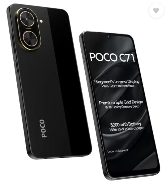 Image of POCO C71, Power Black (4GB, 64GB)