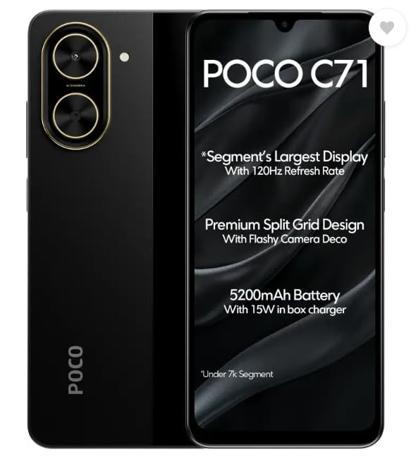 POCO C71 Power Black 4GB 64GB