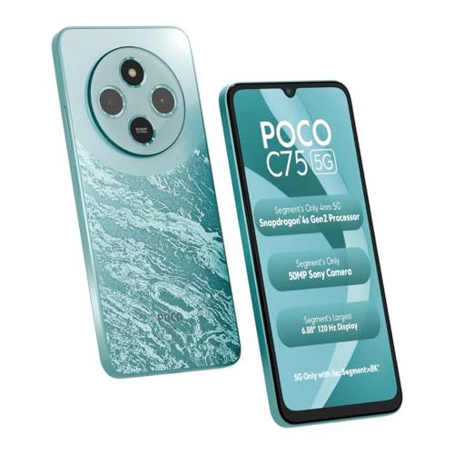 POCO C75 5G Aqua Bliss4GB RAM 128GB ROM688 inch HD Display50MP Camera5160 mAh Battery