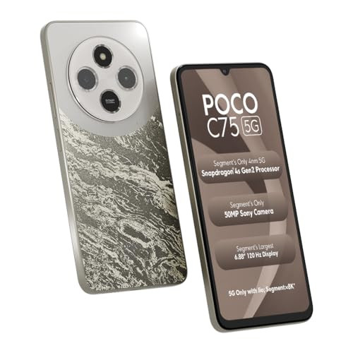 POCO C75 5G Silver Stardust4GB RAM 128GB ROM688 inch HD Display50MP Camera5160 mAh Battery