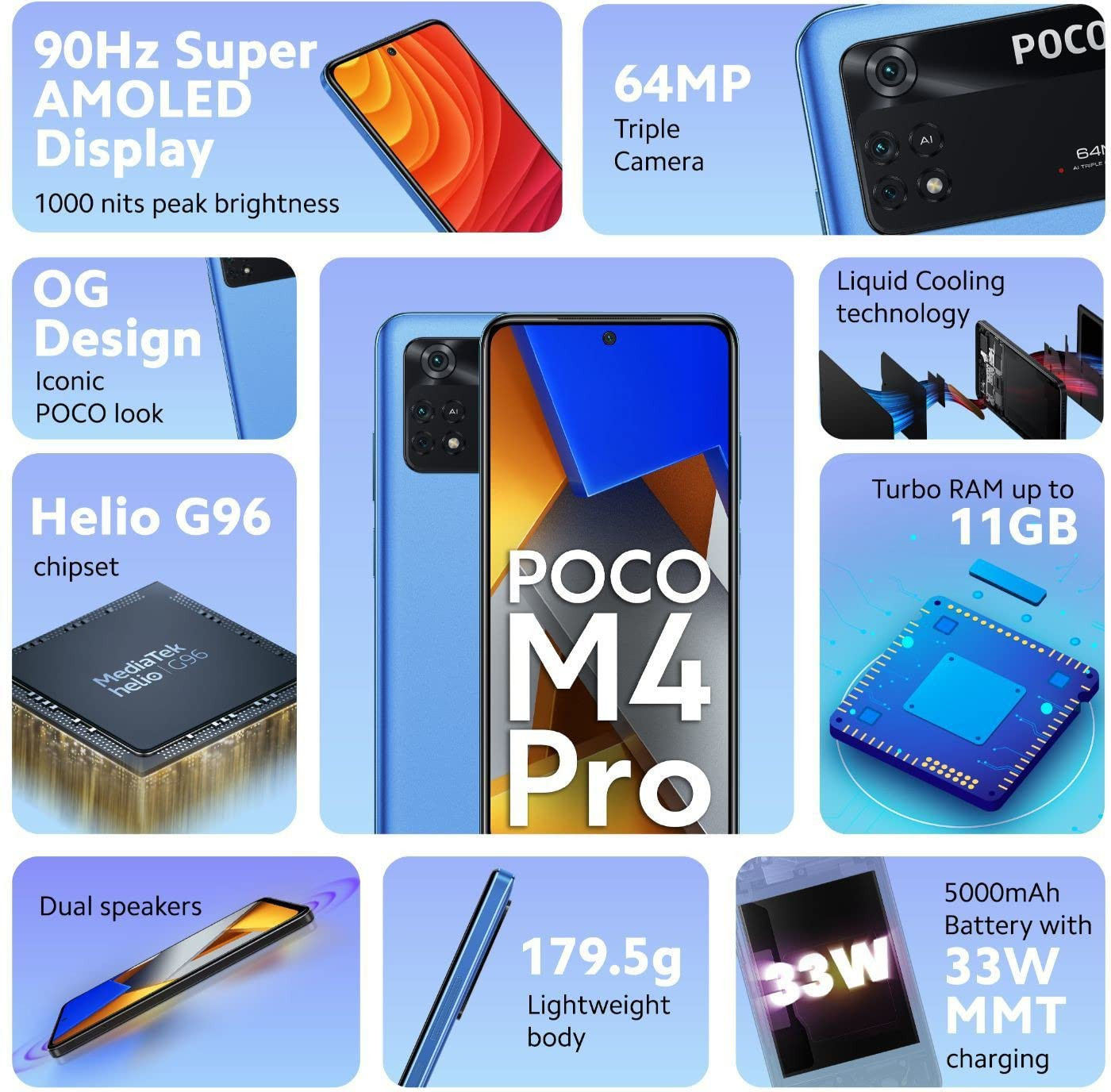 POCO M4 Pro Cool Blue 6GB RAM 128GB Storage