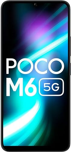 POCO M6 5G Galactic Black 4GB RAM 128GB Storage  MediaTek Dimensity 6100 5G Processor  5000 mAh Battery  18W Fast Charging  50 MP AI Dual-Camera System  Side Fingerprint Sensor
