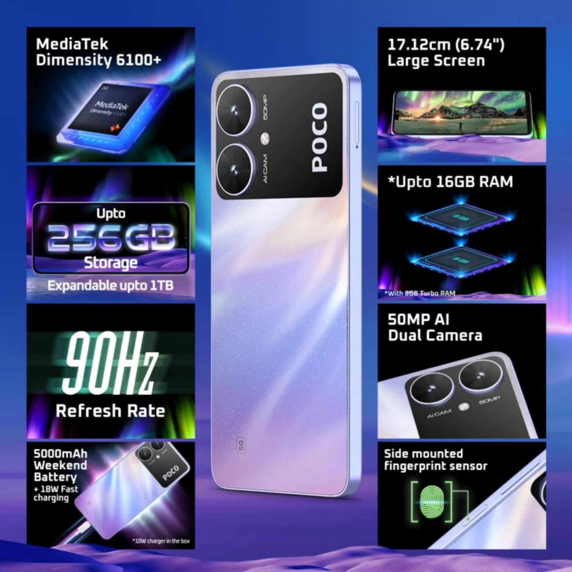 POCO M6 5G Orion Blue 6GB RAM 128GB Storage