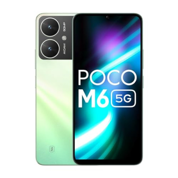 Image of POCO M6 5G (Polaris Green, 6GB RAM, 128GB Storage) | MediaTek Dimensity 6100+ 5G Processor | 5000 mAh Battery + 18W Fast Charging | 50 MP AI Dual-Camera System &amp; Side Fingerprint Sensor