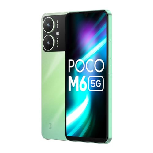 POCO M6 5G Polaris Green 6GB RAM 128GB Storage MediaTek Dimensity 6100 5G Processor 5000 mAh Battery 18W Fast Charging 50 MP AI Dual-Camera System Side Fingerprint Sensor