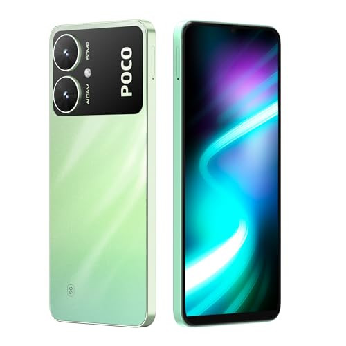 POCO M6 5G Polaris Green4GB RAM 128GB Storage MediaTek Dimensity 6100 5G Processor 5000 mAh Battery 18W Fast Charging 50 MP AI Dual-Camera System Airtel Locked