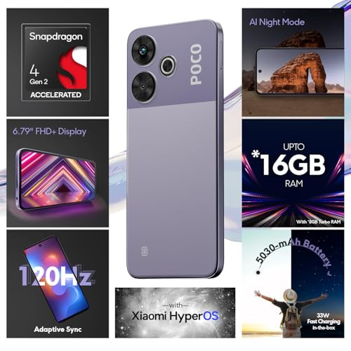 POCO M6 Plus 5G Misty Lavender 6GB RAM 128GB ROM