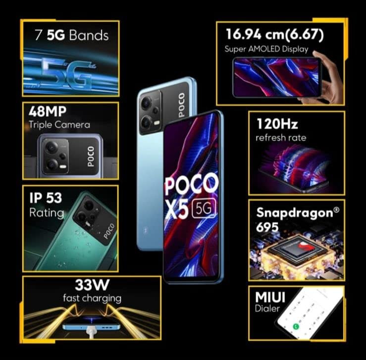 POCO X5 5G Wildcat Blue 128 GB 6 GB RAM