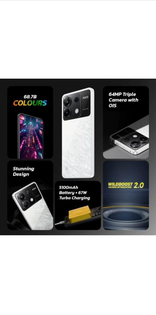 POCO X6 5G Snowstorm White 8 GB RAM 256 GB Storage