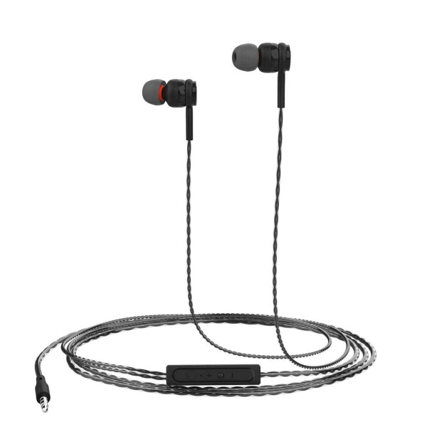 Image of Portronics Conch Gama in-Ear Wired Earphone, 1.2m Tangle Free Cable, in-Line Mic, Noise Isolation 3.5mm Aux Port and High Bass(Black)