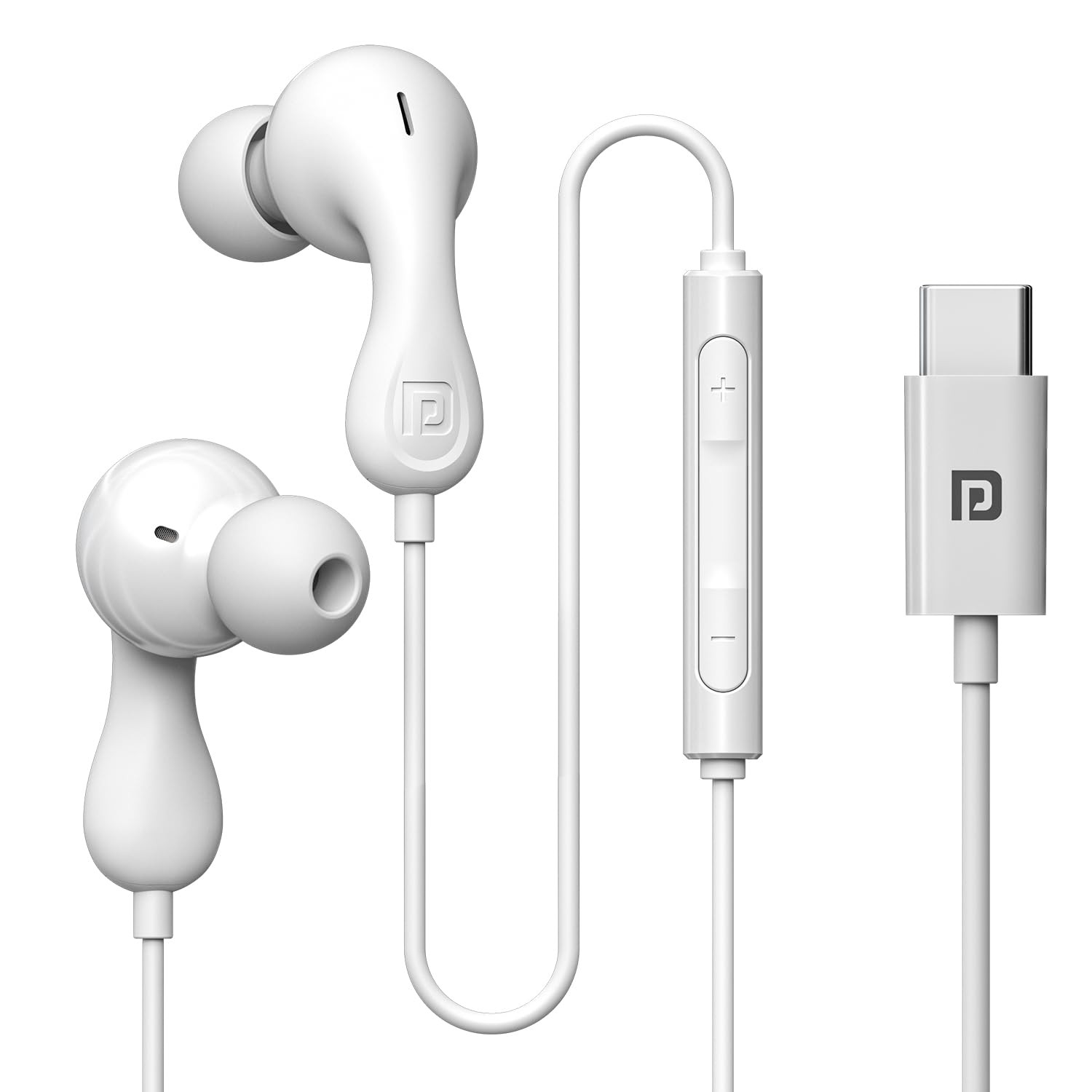 Portronics Conch Kappa C in Ear Type C Wired Earphones with In Line HD Mic Powerful Audio 142mm Dynamic Driver Unique Earbuds DesignTPE Anti Tangle WireIn line ControlsWide CompatibilityWhite