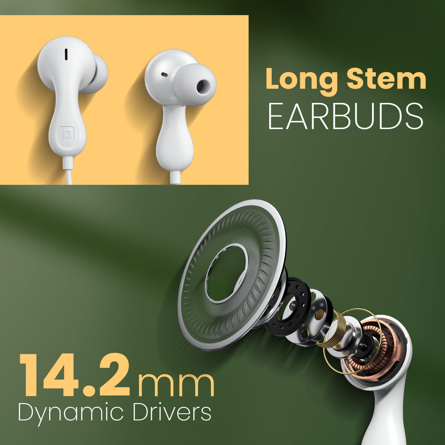 Portronics Conch Kappa C in Ear Type C Wired Earphones with In Line HD Mic Powerful Audio 142mm Dynamic Driver Unique Earbuds DesignTPE Anti Tangle WireIn line ControlsWide CompatibilityWhite