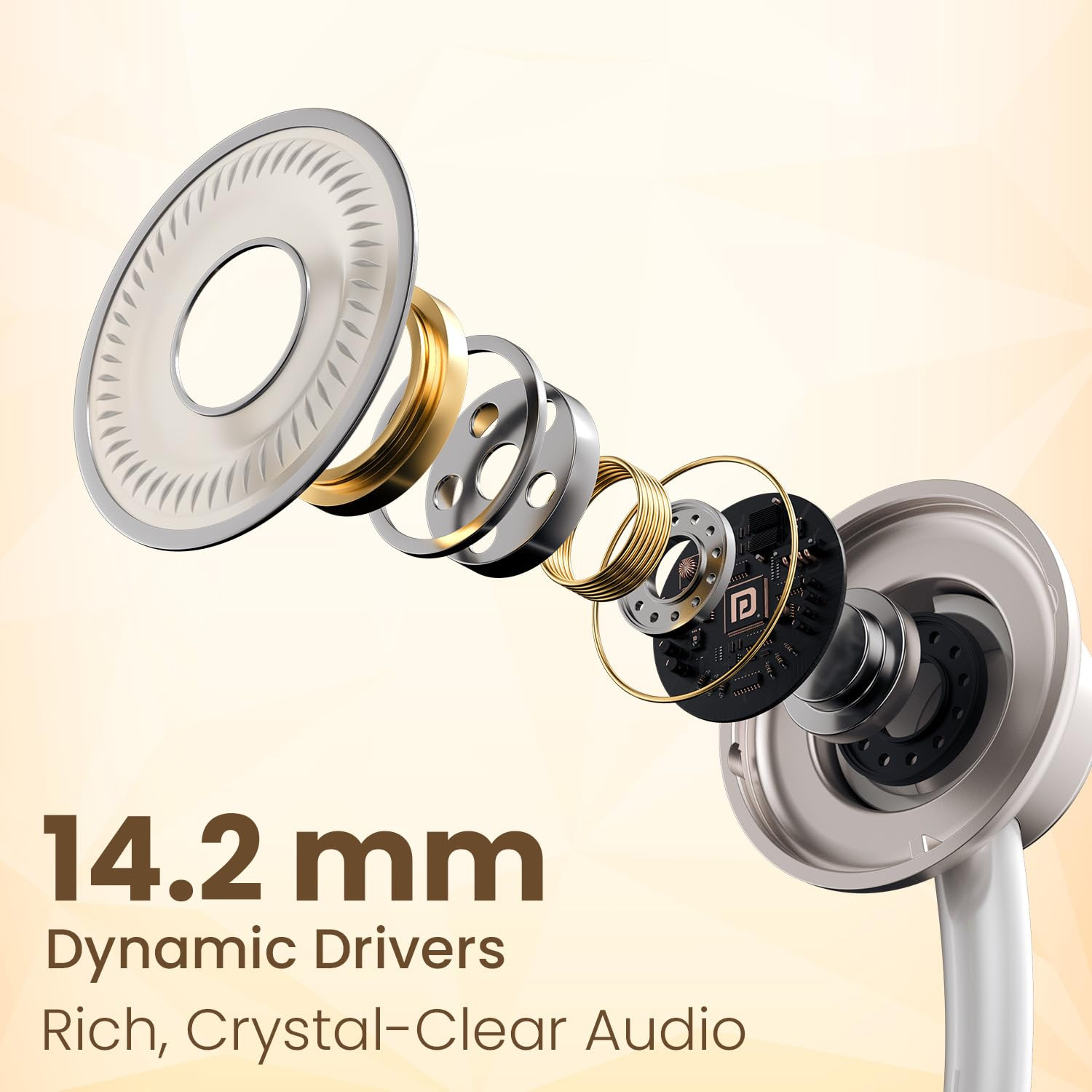 Portronics Conch Sigma C in Ear Type C Wired Earphones with in Line HD Mic Powerful Audio 142mm Driver Unique Earbuds Design Metal Alloy Material in line Controls Wide CompatibilityWhite