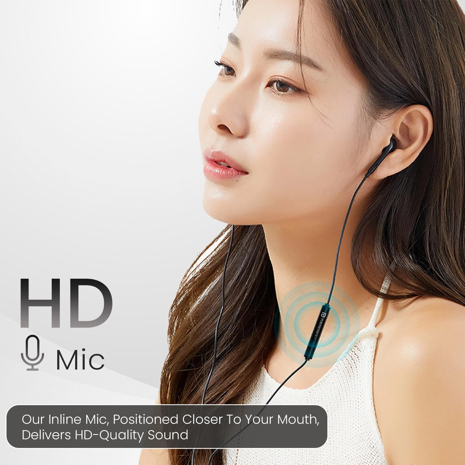 Portronics Conch Theta A in Ear 35mm Wired Earphones with In Line HD Mic Powerful Audio 142mm Dynamic Driver Unique Earbuds Design TPE Anti Tangle WireIn line ControlsWide CompatibilityBlack
