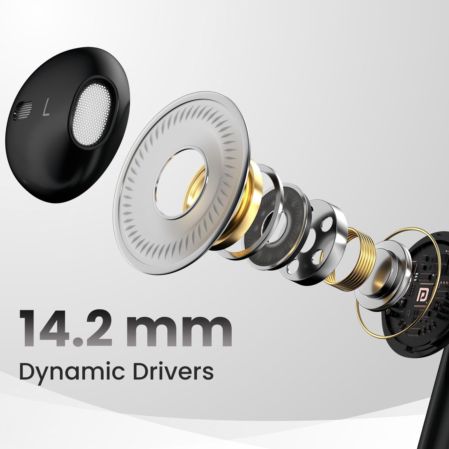 Portronics Conch Theta A in Ear 35mm Wired Earphones with In Line HD Mic Powerful Audio 142mm Dynamic Driver Unique Earbuds Design TPE Anti Tangle WireIn line ControlsWide CompatibilityBlack