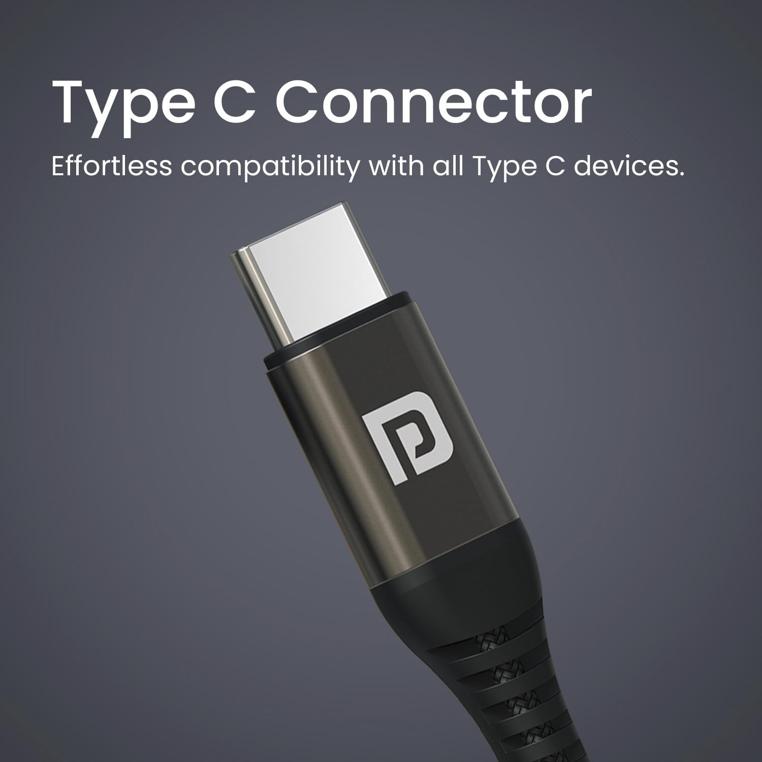 Portronics Conch Tune C in Ear Type C Wired Earphones with Mic10mm Driver 12m Nylon Braided Anti Tangle Wire in line Controls Metal Alloy Body Wide CompatibilityGrey