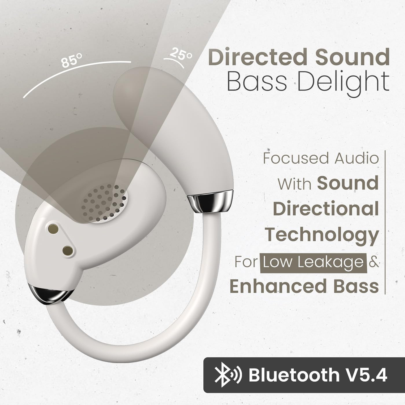 Portronics Harmonics Twins 31 Over Ear OWS Smart Wireless Earbuds with HD Mic Secure Flexible Earhook Touch Control 24 Hrs Playtime MusicGaming Mode BT 54V Light WeightBeige