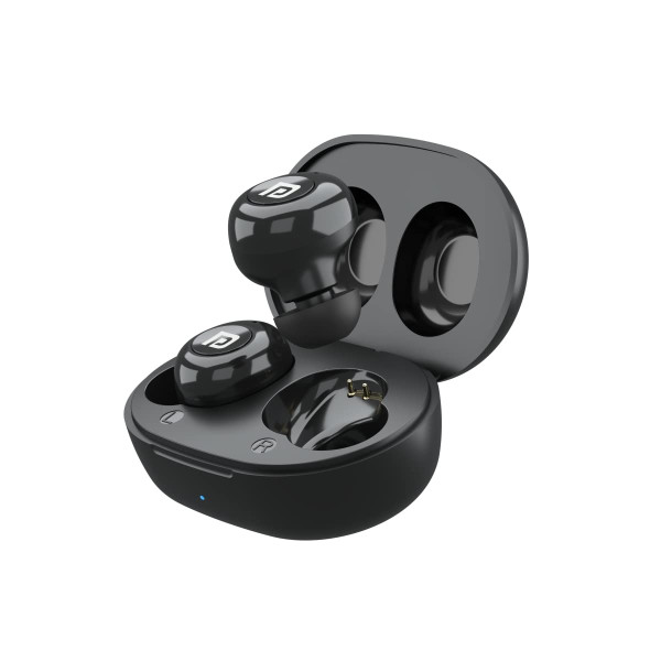 Image of Portronics Harmonics Twins S3 Smart TWS Bluetooth 5.2 Earbuds with 20 Hrs Playtime, 8mm Drivers, Lightweight Design(Black)