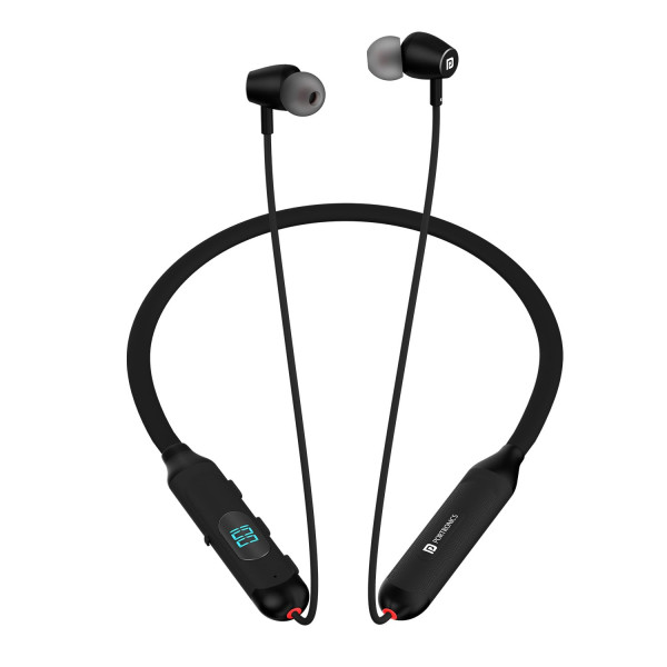 Image of Portronics Harmonics Z8 Bluetooth Wireless in Ear Earphones with 40H Playback, Magnetic Earbuds(ON/Off), LED Battery Display, 10mm Driver, Gaming/Music Mode, IPX4 Water Resistant, Fast Charging(Black)