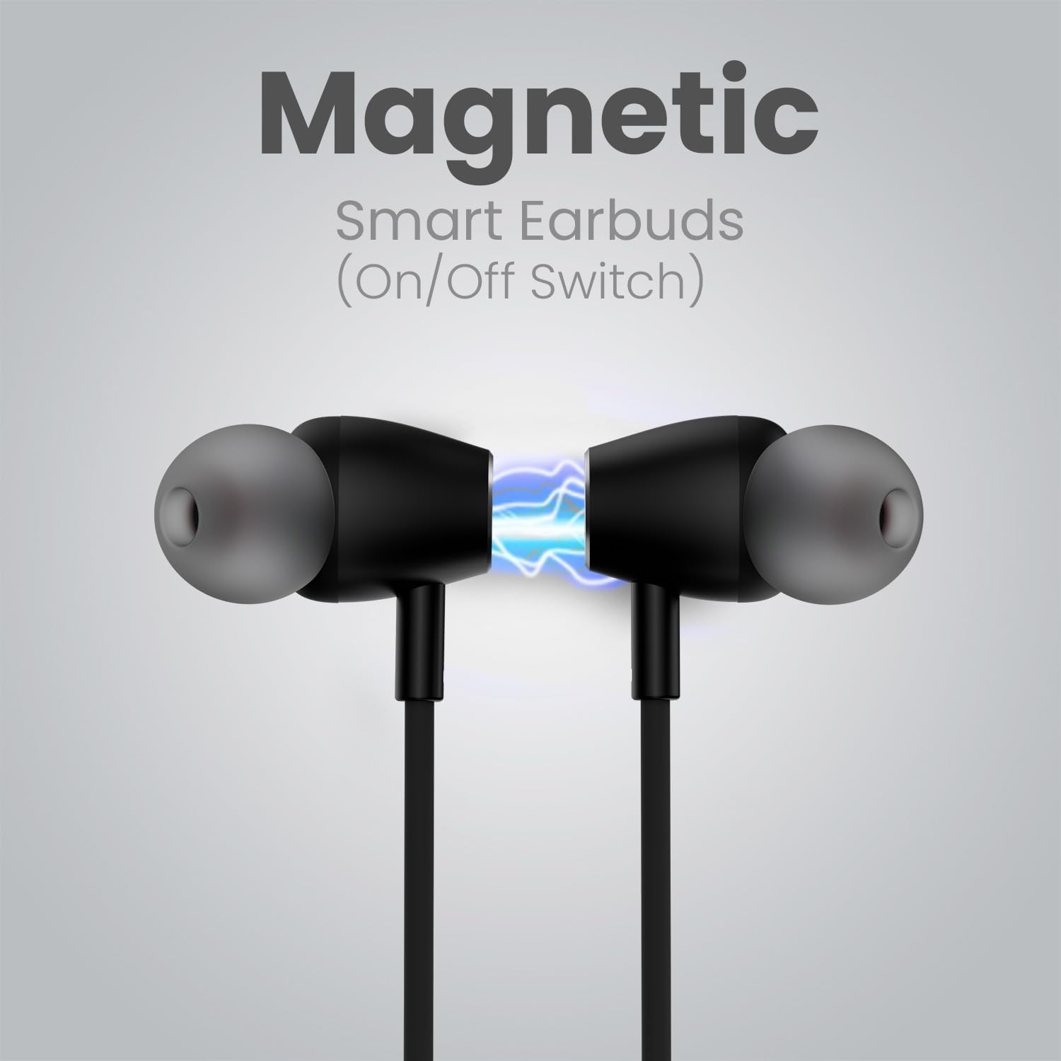Portronics Harmonics Z8 Bluetooth Wireless in Ear Earphones with 40H Playback Magnetic EarbudsONOff LED Battery Display 10mm Driver GamingMusic Mode IPX4 Water Resistant Fast ChargingBlack