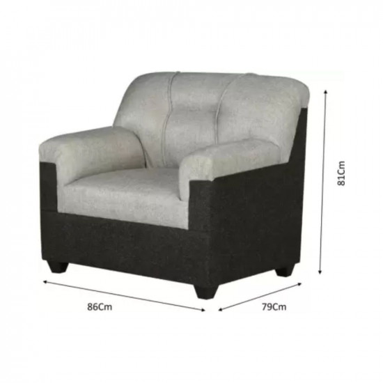 PPI Fusion Furniture Factory 105 Fabric 5 Seater Sofa Finish Color - Dark and light grey DIYDo-It-Yourself