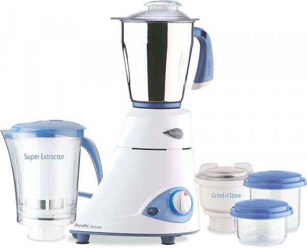 Image of Preethi Blue Leaf 110 Volts Mixer Grinder, White, 550 Watts