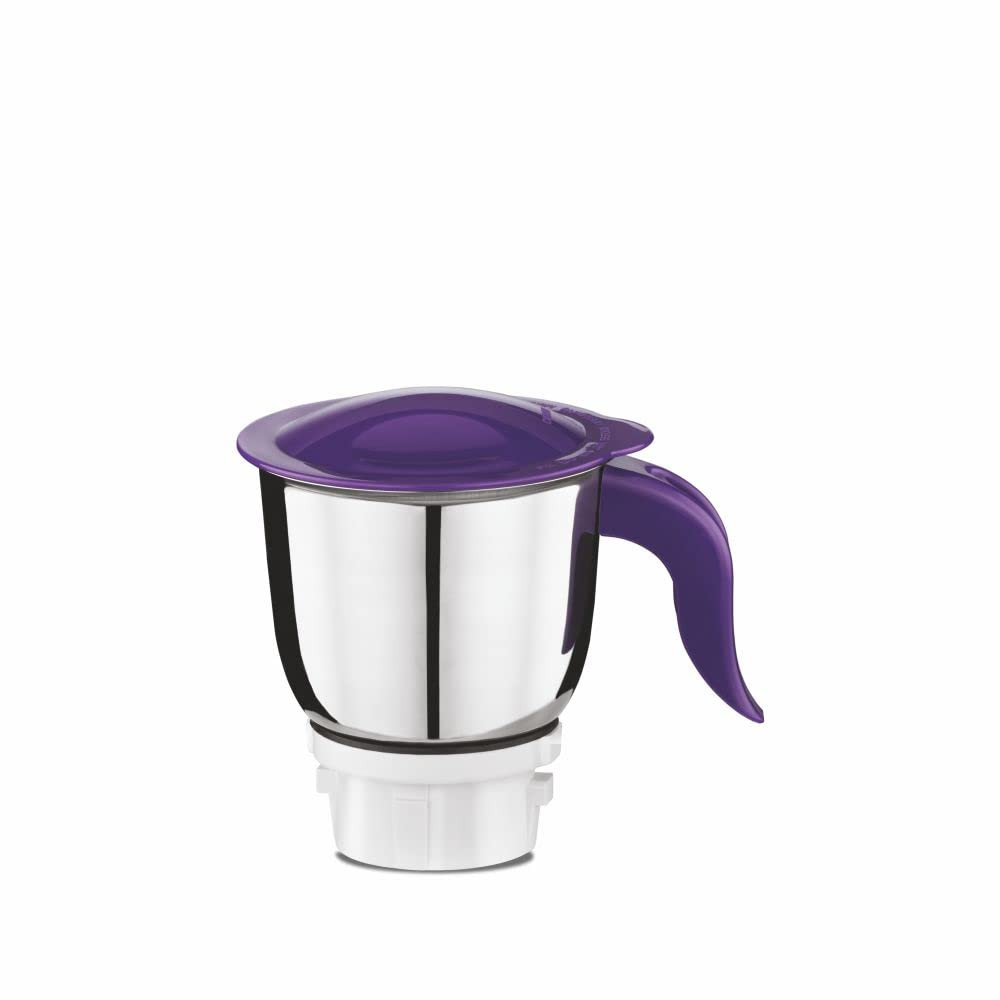 Preethi Crown MG-205 Mixer Grinder 500 watt WhitePurple 3 Jars with 5 yr Motor Warranty Lifelong Free Service Stainless Steel