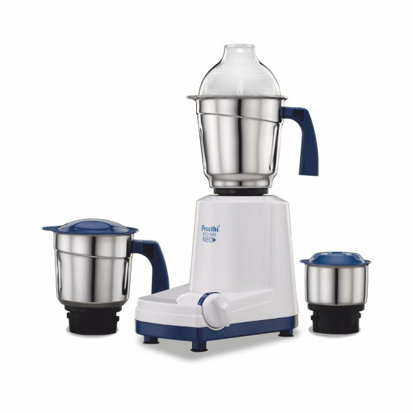 Image of Preethi Eco Chef Neo MG-199 mixer grinder, 500 Watts, 3 jars (Violet/White)