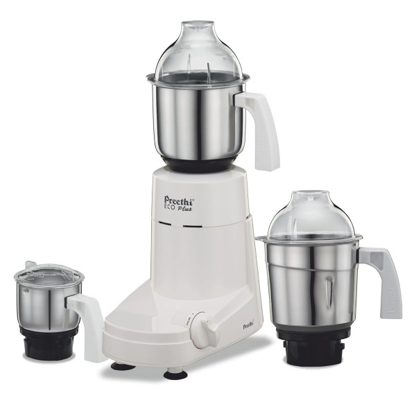 Image of Preethi Eco Plus 110 V, MG-138, 550 Watt, 3 Jars, 5 year motor warranty, 2 years product guarantee (White)