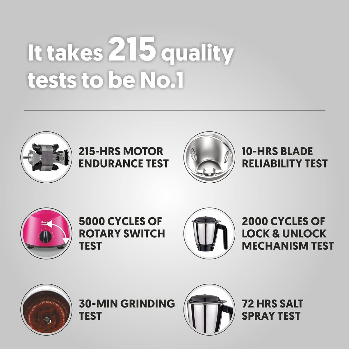 Preethi Galaxy MG225 Mixer Grinder 750 watt Pink 3 Jars Vega W5 Motor with 5yr Warranty Lifelong Free Service Plastic