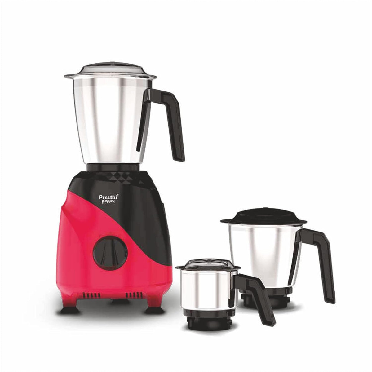Preethi Peppy MG-245 mixer grinder 750 watt Black Red 3 jars Vega W5 Motor with 5yr Warranty Lifelong Free Service
