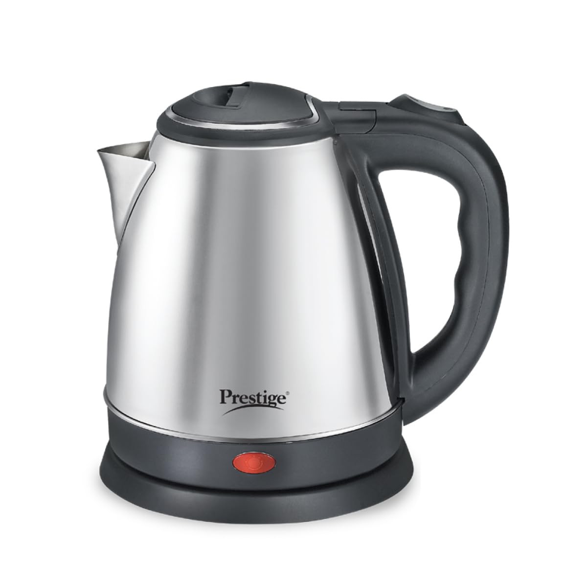 Prestige 15 Litres Electric Kettle PKOSS 151500W Silver - Black Automatic Cut-off Stainless Steel Rotatable Base Power Indicator Single-Touch Lid Locking