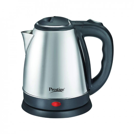 Prestige 15 Litres Electric Kettle PKOSS 151500W Silver - Black Automatic Cut-off Stainless Steel Rotatable Base Power Indicator Single-Touch Lid Locking