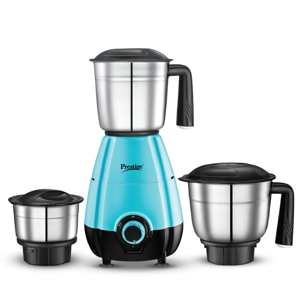 Prestige 500 Watts DIVA Mixer Grinder with 3 stainless Steel Jars3 super efficient blades2 years warrantyBlue  Black