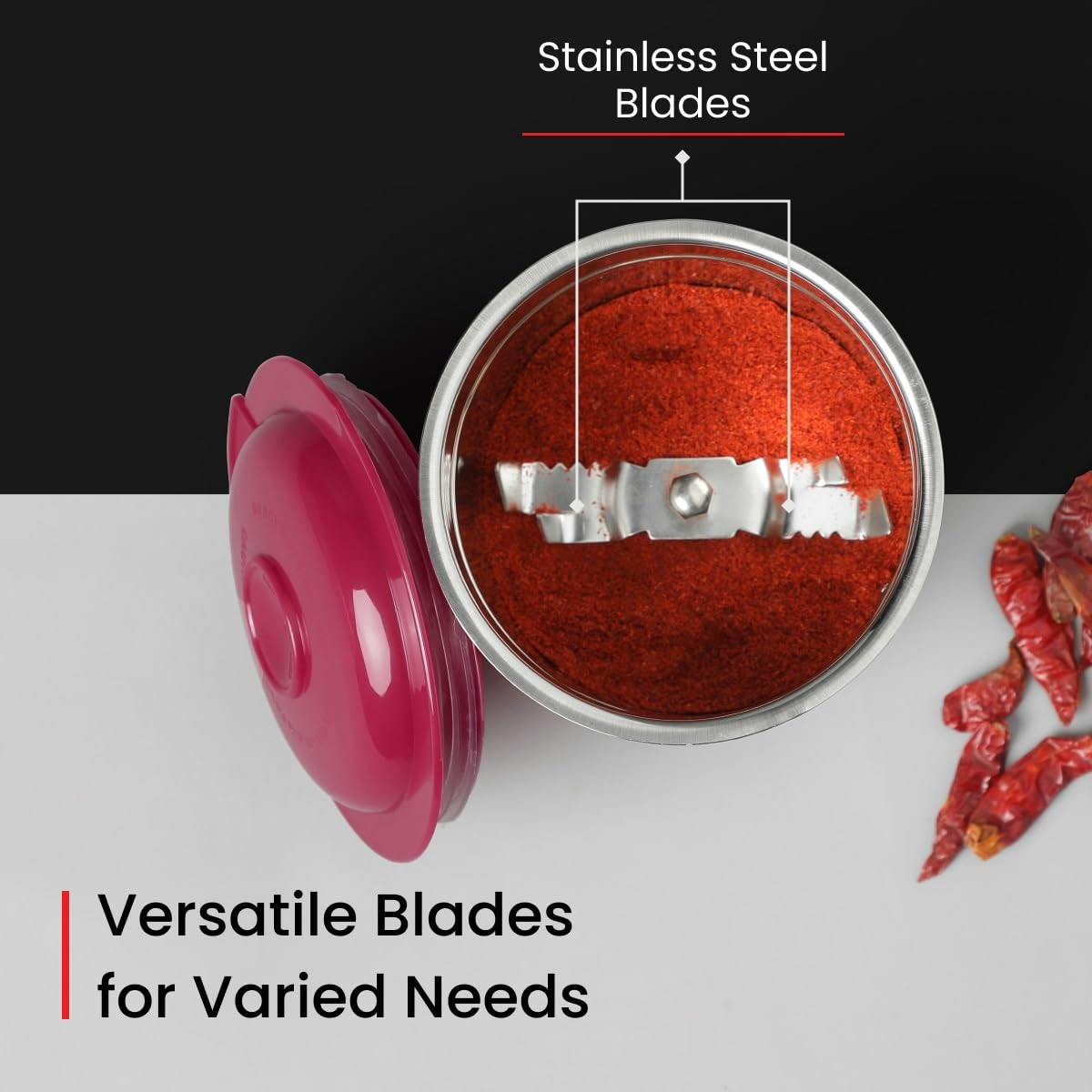 Prestige 500 Watts Orion Mixer Grinder with 3 Stainless Steel Jars 2 years warranty Red White