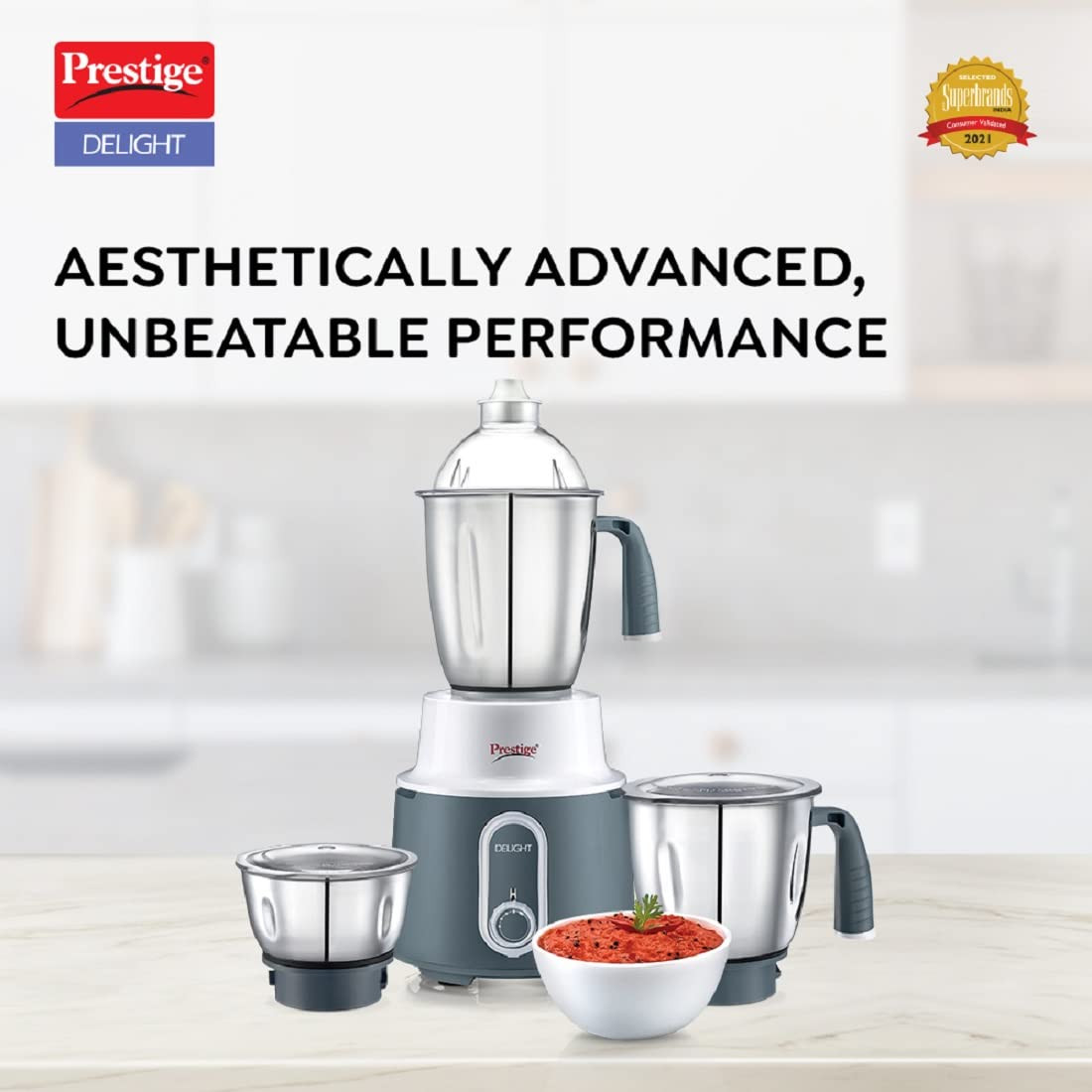 Prestige Delight Mixer Grinder 750 W With 3 Stainless Steel Jars