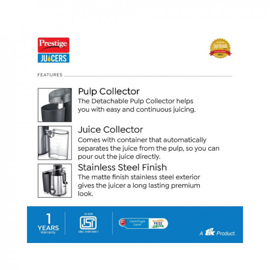 Prestige PCJ 70 500-Watt Centrifugal Juicer