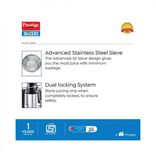 Prestige PCJ 70 500-Watt Centrifugal Juicer