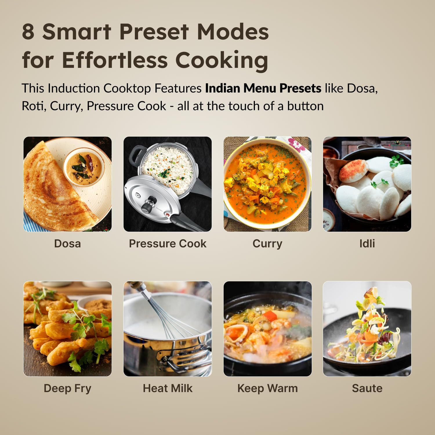 Prestige PIC 20 1600 Watts Induction Cooktop 4KV Surge Protection 8 Preset Indian Menu Options Timer Soft Touch Button Easy to Clean Portable Black 1Y Warranty BIS